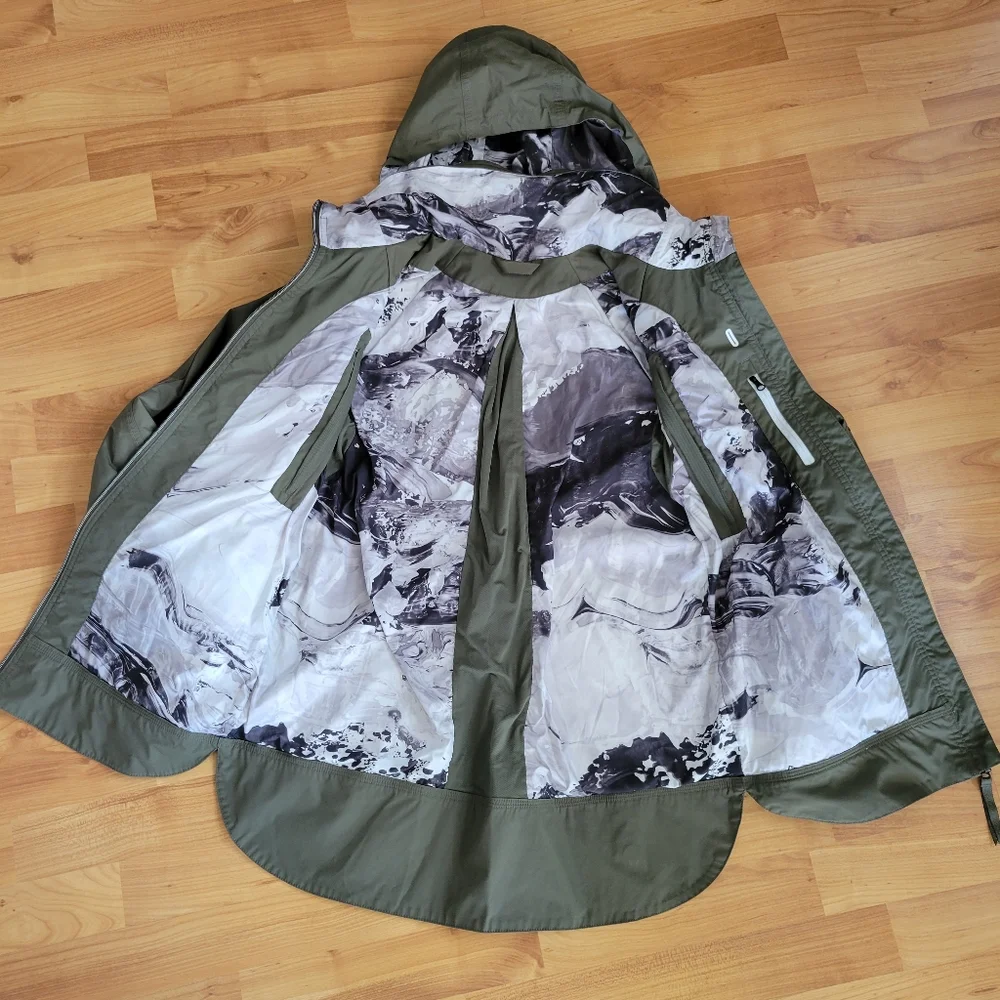Lululemon Fo Drizzle Jacket 4 Olive Fatigue Green Rain Coat Hooded